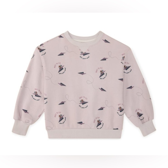 THE SUNDAY COLLECTIVE kids Weekend Airplane Graphic Sweatshirt, Purple size 8-9 - Picture 1 of 6
